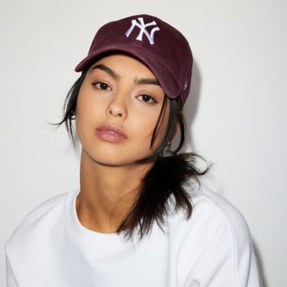 New York Yankees Maroon Blue 47 Brand Ballpark Clean Up Hat - Picture 3 of 5